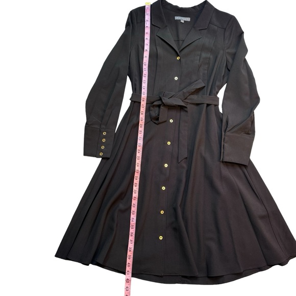 Size 12 Sharagano Black Shirtdress - Picture 4 of 6